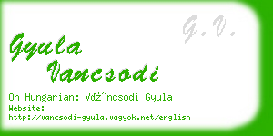 gyula vancsodi business card